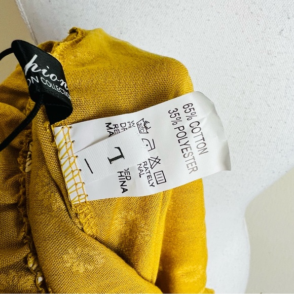 NWT Yellow Gold Floral Tweed Ruffle Surplice Waist Tie Belted Mini Dress - Picture 5 of 9